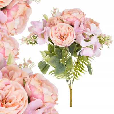 Produktbild von Topoblu Kunstblumen Lachsrosa Pfingstrose Dichter Strauß 42 cm