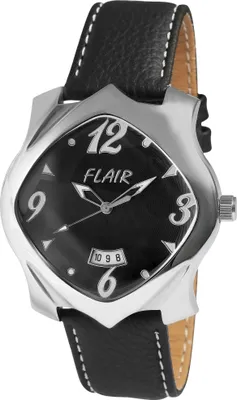 Produktbild von Flair Herrenuhr mit Echtlederarmband, Datumsanzeige, 5 ATM