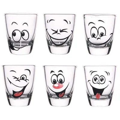 Produktbild von ORION Schnapsgläser mit lustigen Gesichtern HUMOR 25 ml 6 Stück