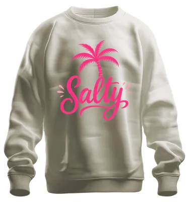 Productafbeelding van Zoutroze Palme Strand Zomer Vakantie Zee Surfen Caribisch Sweatshirt Trui, Natuur, 3XL