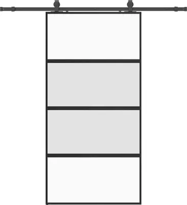 Produktbild von vidaXL Schiebetür mit Beschlag Schwarz 102,5x205 cm Hartglas