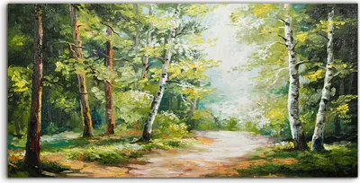Produktbild von Coloray Canvas 120x60  Wandbild Leinwand Bilder Waldlandschaft Malen im Sommer Wald