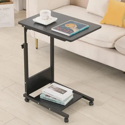 Produktbild von Höhenverstellbarer Computertisch Steh-Sitz PC Tisch 56,5 x 37 x 95 cm Schwarz