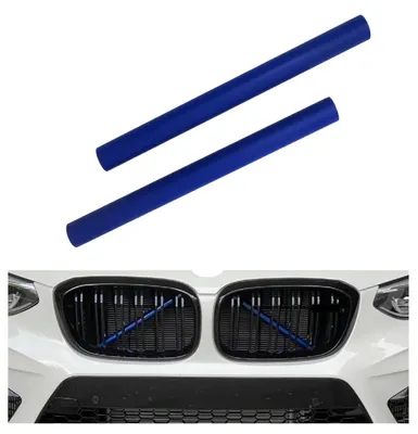 2x Kühlergrill Streben in BLAU für BMW G01 G02 G05 G06 G07 G30 G38 G32 – Produktansicht