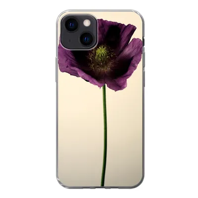 Produktbild von MuchoWow® Handyhülle Schutzhülle Hülle für iPhone 13 Nahaufnahme eines violetten Mohns Silikon Softcase Handy Hülle - Karteninhaber