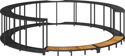 Produktbild von vidaXL Whirlpool-Umrandung mit Stauraum Holztreppe Schwarz Poly Rattan