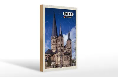 Produktbild von Holzschild Städte Bonn Münster Altstadt Deutschland 20x30cm