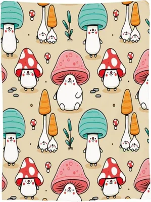 Image de Couverture en flanelle douce avec motif de champignons