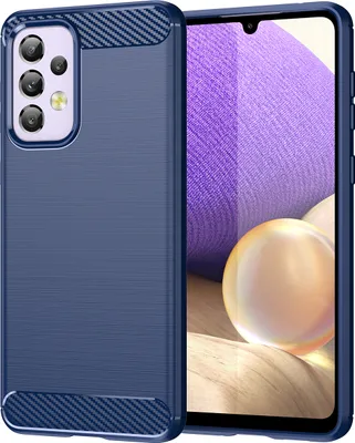 Produktbild von Galaxy A33 5G Hülle, Carbon-Faser TPU Silikon Stoßfest Schutzhülle für Samsung Galaxy A33 5G Blau