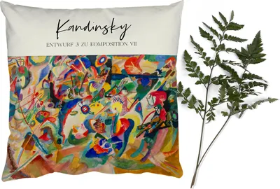 Produktbild von MuchoWow® Zierkissen Sofakissen Wohnzimmer Dekokissen 60x60 cm Malerei - Kandinsky - Alte Meister - Sitzfläche - Foto Polster