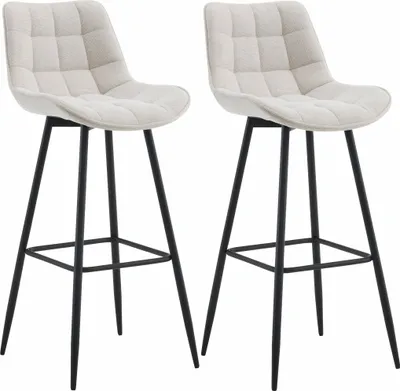 Produktbild von CLP 2er Set Barhocker Dartford creme Material Stoff