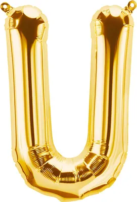 Obrázok produktu pre Fóliový balón písmeno U, zlatý, cca 80 cm, na plnenie vzduchom