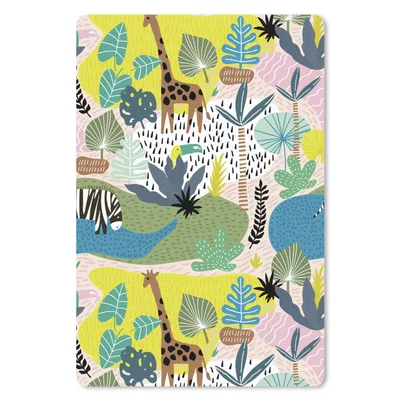Produktbild von MuchoWow® Mauspad Mousepad Dschungel - Muster - Tiere - Pflanzen 40x60 cm - Mousepads - Maus Mat - Pad - Mausunterlage - Schreibtisch Accesoire