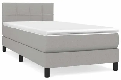 Produktbild von vidaXL Boxspringbett mit Matratze Hellgrau 90x190 cm Stoff