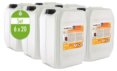 Produktbild von 6x 20 L FLAMBIOL® Bioethanol 96,6% Premium für Ethanolkamin in Kanistern