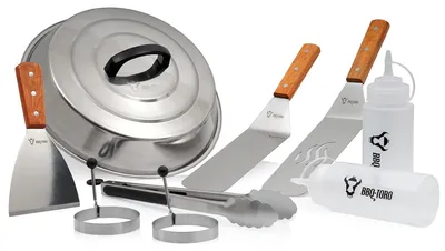 Immagine prodotto di Set di accessori per piastra grill, 9 pezzi, acciaio inossidabile