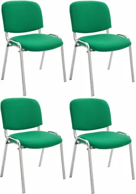 Produktbild von CLP 4er Set Stühle Ken Chrom Stoff gepolstert grün