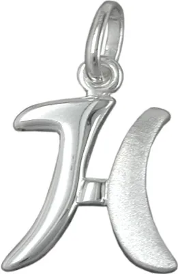 Produktbild von Anhänger Silberanhänger Buchstabe H aus echtem 925 Silber Uni