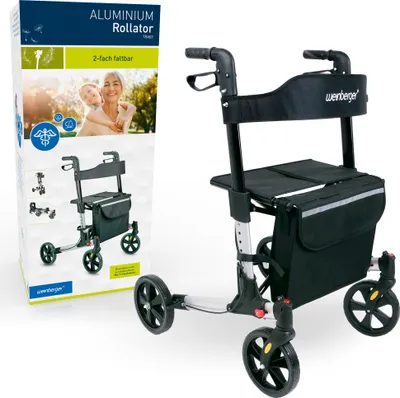 Produktbild von Weinberger Premium-Rollator, leicht, klappbar, Alu-Rollator, Leichtgewicht: 7,3 kg, höhenverstellbar, Gehwagen Gehhilfe, Reiserollator, Modell: 48911