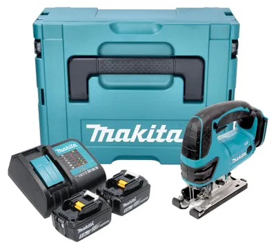 Obrázok produktu pre Akumulátorová priamočiara píla Makita DJV 180 STXJ 18 V 135 mm + 2x akumulátor 5,0 Ah + nabíjačka + Makpac