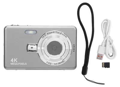 Immagine prodotto di Fotocamera digitale da 2,4 pollici, alta risoluzione, zoom 16x, portatile, compatta, ideale per i viaggi, 32 GB