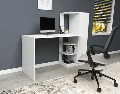 Produktbild von Skye Decor, Yagiz - White, Schreibtisch, Weiß, 100 % MELAMINBESCHICHTETE SPANPLATTEN, 120 x 55 x 73,8 cm