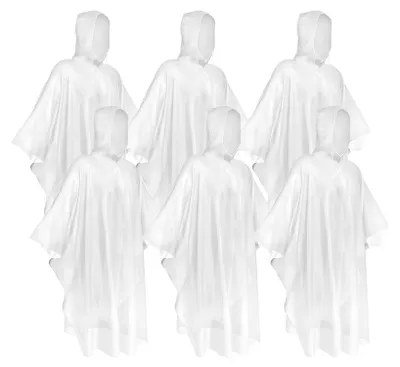 Produktbild von Transparente Regenponcho mit Kapuze und Kordelzug