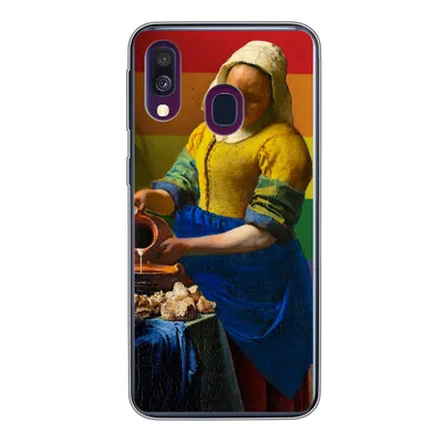 Produktbild von MuchoWow® Handyhülle Schutzhülle Hülle für Samsung Galaxy A40 Milchmädchen - Stolz - Vermeer Silikon Softcase Handy Hülle - Handy-Tasche