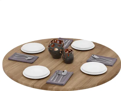 Produktbild von LAMO Manufaktur Tischplatte rund 100 cm aus Naturholz | Holzplatte für Esstisch, Küchentisch, Bistrotisch | Stärke: 28 mm | Farbe: Nussbaum