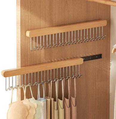 Immagine prodotto di Set di aste appendiabiti, 2 pezzi, 41,1 cm - Ribaltabile - 12 ganci metallici - Organizer per cinture e pantaloni