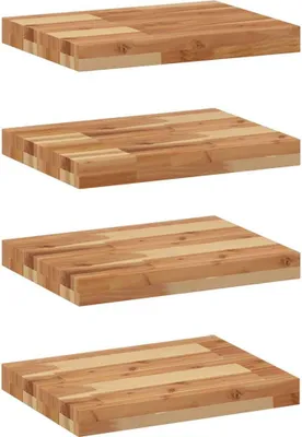 Image de vidaXL Étagères suspendues 4 pcs. 40x30x4 cm Bois massif acacia traité à l'huile