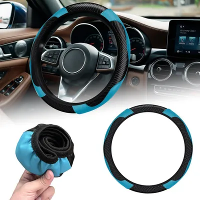 Obrázek produktu pro Potah na volant, umělá kůže, síťovina, univerzální, 37-38 cm, prodyšný, protiskluzový