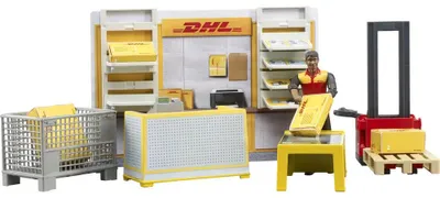 Immagine prodotto di Bruder DHL Shop con carrello elevatore manuale 62251