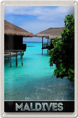 Produktbild von Blechschild Reise 20x30cm Malediven Insel Meer Sonne