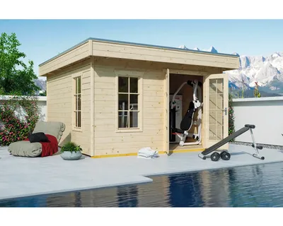 Obrázek produktu pro Dřevěný zahradní domek SKAN HOLZ Breda 2 přírodní 380 x 380 cm