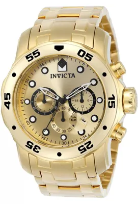 Obrázok produktu pre Invicta Pro Diver - SCUBA 0074 Pánske Hodinky - Quartz Hnacie - Nerezová Oceľ so Zlatým Ciferníkom - 48 mm