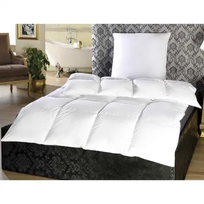 Produktbild von Bettdecke ( 30% Daunen ) Warm 135x200 + Kopfkissen ( 10% Daunen ) 80x80cm -  - Hausstauballergiker geeignet - Hergestellt in Deutschland