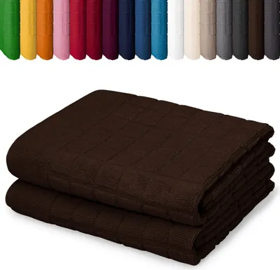 Produktbild von DOPPELPACK Duschvorleger 50 x 70cm Badvorleger Vorleger Badematte Badteppich 100% Baumwolle, Farbe: Braun