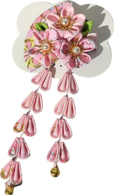 Produktbild von Haarnadel im Fächerstil mit Blumenglocken, Kunstperlen-Dekor, japanischer Kimono, Haarspange im antiken Stil, Haarschmuck