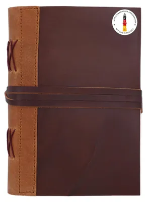 Produktbild von Gusti Leder Notizbuch Èlian - Notizbuch mit Lederumschlag und Wickelverschluss