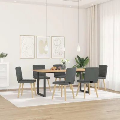 Produktbild von vidaXL Esszimmerstühle 6 Stk. Dunkelgrau Stoff