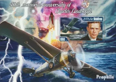Produktbild von Briefmarken Malediven 2014 Mi Block 680 (kompl. Ausg.) postfrisch Karl Lindbergh
