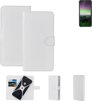 Produktbild von K-S-Trade Handy Hülle Schutz Hülle kompatibel mit Blackview BV5500 Pro Cover Case Bookstyle Bumper weiß 1x