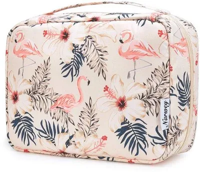 Image de Trousse de toilette beige - Trousse de toilette à suspendre, trousse pour femmes et hommes, trousse de toilette