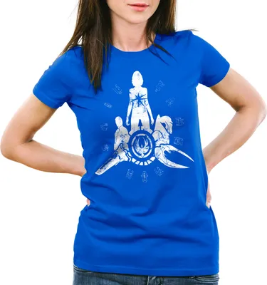Produktbild von style3 Battle Stars Damen T-Shirt galactica space, Farbe:Blau, Größe:M