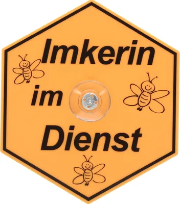 Produktbild von Saugnapfschild "Imkerin im Dienst"
