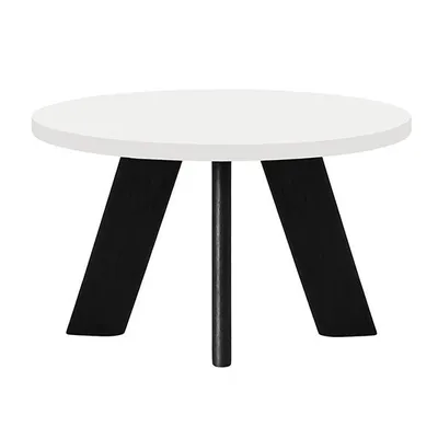 Obrázek produktu pro Konferenční stolek LEX průměr 60 cm, minimalistický a nadčasový - bílá / černá