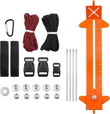Image de kit de ligature de bracelet 2 en 1 - tissage à longueur réglable, bricolage - kit d'outils Paracord avec cordon et boucles (orange)