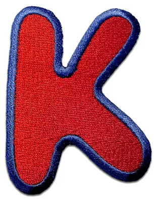 Produktbild von Buchstabe K - 6.4x4.9cm: Alphabet Buchstaben Einzeln Auswählbar - Aufnäher, Bügelbild, Aufbügler, Applikationen, Patches, Flicken, Zum Aufbügeln