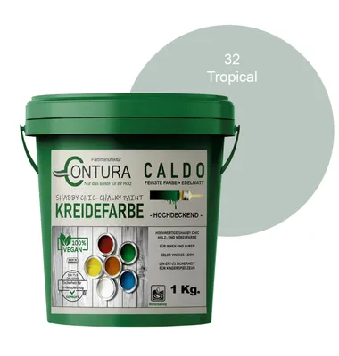 Produktbild von Contura BeGreen 1Kg. Kreidefarbe Shabby Chic Möbellack - 32 Tropical